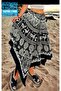 Bohemian Skirt Ethnic Patterned Black Asymmetric Cut Midi Skirt - 5