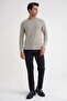 Slim Fit Cotton Fabric Long Sleeve Beige T-Shirt Ts 917 - 2