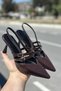 Women's Oden Buckle Shoes Burgundy-Patent Leather - 4