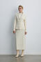 Cream Color Seam Detail Pencil Skirt - 5