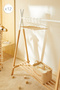 12 Pieces Matte White Metal Children's Clothes Hangers with Wooden Support 18X32X0.3