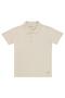 Palm Tree Embroidered Polo Collar T-Shirt for 10-13 Years Old - Beige