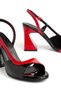 Women's Red Patent Leather Special Design Classic Heeled Shoes - 3