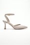 Women's Beige Patent Leather Strappy Ankle Strap Pointed Toe 7 cm Thin Heel Stiletto Evening Dress Heeled Shoes Wedding Engagement Shoes 2025 - 4