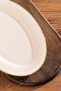 4440 Gardenya Set of 2 Porcelain Gold Mesh Boat Plates - Oval Breakfast Serving Set 30cm - 2