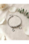 Steel Bracelet with Zircon Stone Butterfly Detail (17 5 cm) - 2