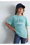 Logo Printed Green T-Shirt Loose Fit / Relaxed Fit 7610386-71748