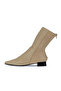 Beige Leather Women's Heeled Boots 01Wr3011 - 3