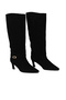 Black Suede Women's Heeled Boots 42Wc6375 - 2