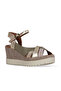 Khaki Multi Shiny Leather Women's Wedge Heeled Sandals 01Wu3802 - 2