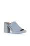 Blue Leather Women's Heeled Slippers 01Wy12306 - 2