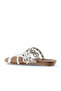 White Leather Women's Flat Slippers 01Wu7445 - 4