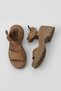 Tan Leather Women's Wedge Heeled Sandals 01Wy12600