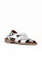White Leather Women's Flat Sandals 01We2803 - 2