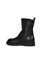 Black Leather Women's Flat Boots 01Wf4303 - 4