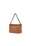 Tan Dark Leather Women's Shoulder Bag - 3