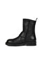 Black Leather Women's Flat Boots 01Wf4303 - 3