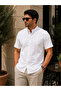 Slim Fit Battal Slimfit Kısakol Hakimyaka Linen Men's Shirt - 2