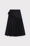 Black Women's Midi Skirt with Handkerchief Detail