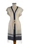Navy Blue Striped Beach Dress Kimono - 4