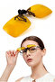 Polarized Sunglasses Clip with Carrying Case Gift Anti-Glare Yellow Night Vision Glasses with Open and Close Feature Epk13