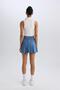 Standard Fit Straight Waist Lightweight Flared Cut White Mini Skirt A2514Ax25Sp - 8