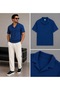 Men's Corded Fabric Ottoman Fabric Polo Collar T-Shirt and Pants Summer Top and Bottom Combination