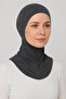 Women's Hijab Practical Neck Collar Ninja Bonnet Anthracite Sports Bonnet - 3