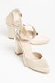 Lole Heel Cream Satin Detailed Heeled Shoes