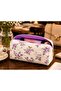 Roses Lilac Rose Patterned XL Makeup and Travel Bag - Quilted Fabric, Large Volume