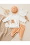 Babynova bear figured 5-piece newborn hospital outfit - blue scarf set - 4