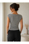 Off Shoulder Sleeveless Cotton Women's Blouse-Tshirt - 2