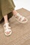 Trude Beige Color Buckle Women's Sandals - 2