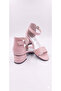 New Season Pink Single Strap Girls' Heeled Shoes - 2