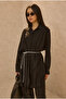 Wide Piece Design Shirt Black