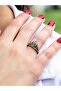 Natural Stone Green Agate Natural Stone Antique Model Women's Adjustable Ring Euy72Ya - 2