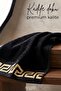 Special Velvet Gift Towel Set with Border Embroidered Greek Key Pattern - 7