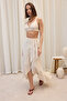 Adelina Dark Beige Muslin Crop-skirt Set - 4