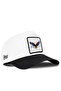 V1 Baseball Eagle - قبعة للجنسين باللونين الأبيض والأسود مع شعار رمز 4bs (CAP)