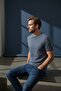 Men's Basic T-Shirt Slim Fit Crew Neck Pack of Cotton Comfortable Casual T-Shirt Color: Light Navy Blue-179 - 3