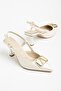 Lianne White Buckle Detailed Thin Heeled Shoes - 2