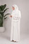 Aya 2-in-1 Buttoned Open Abaya with Hand-Embroidered Floral Design & Matching Hijab - 2