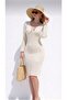 Lace-Up Openwork Mini Patterned Knitted Beach Dress V-Neck Summer Bohemia Dress