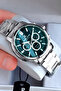 Exclusive Gift Men's Watch - 3 Atm Water Resistant - Silver Petrol Color - Steel Band Dke2051C5 - 2