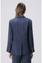 Lacivert Cupro Blazer Ceket - 5