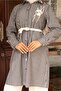 Striped Embroidery Detailed Suit Black 19261 - 2