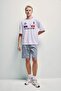 Boxy Fit France Printed Short Sleeve White T-Shirt I0287Ax26Sm - 2