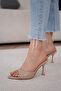 Sonic Pointed Toe Women's Nude Heeled Slippers - 3