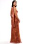 Strapless Floral Print Tulle Belted Bodycon Maxi Dress - 6