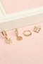 Women's Yellow Steel Earring Set - with Stone-Studded Star and Lightning Detail - 2
